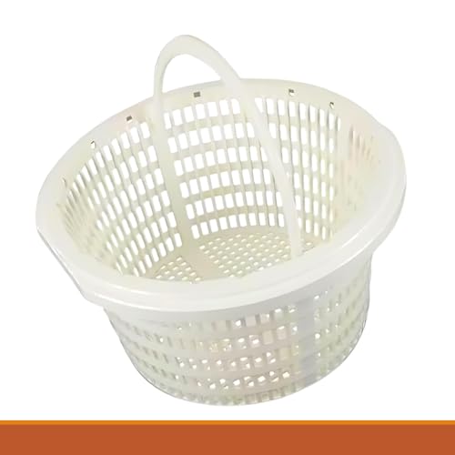 WeltenMarkt Pool Skimmerkorb, Standard Skimmer Ø19cm, Ersatzkorb für Aufstell- & Einbaupools | Weißer Kunststoff-Teilchenfänger zur Vermeidung von Filterverstopfung | Einfach zu Reinigen & Langlebig von WeltenMarkt