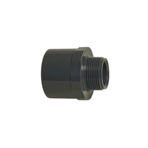 WeltenMarkt Profec PVC-U Transition Nipple 50/63 mm x 2" | Adhesive Socket/Spigot x External Thread | 10 Bar | Gray von WeltenMarkt