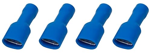 10 Flachsteckhülsen vollisoliert 4,8 x 0,8mm blau für 1,5-2,5mm² Kabel Isolierte Quetschverbinder Steckverbinder vollisoliert Flachstecker KFZ für Elektrogeräte oder Werkstätten WeltiesSmartTools von WeltiesSmartTools