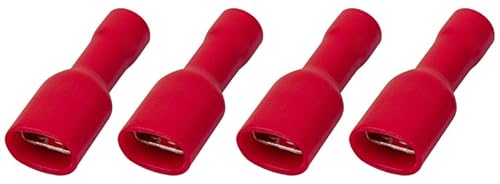 10 Flachsteckhülsen vollisoliert 6,3 x 0,8mm rot für 0,5-1,5mm² Kabel Isolierte Quetschverbinder Steckverbinder vollisoliert Flachstecker KFZ für Elektrogeräte oder Werkstätten WeltiesSmartTools von WeltiesSmartTools