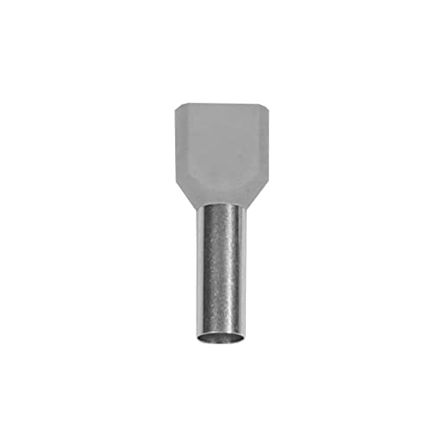 Isolierte TWIN Aderendhülsen 0,75mm² 100 Stück grau isolierte Kabelschuhe kabelendhülsen klemmhülsen Zwillingaderendhülsen WeltiesSmartTools von WeltiesSmartTools