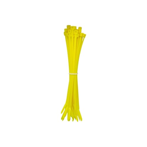 Kabelbinder Gelb 100 Stück, 200 mm x 4,8 mm mit 22 kg Zugfestigkeit aus Nylon 66, permanent schließend WeltiesSmartTools von WeltiesSmartTools