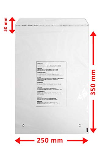 LDPE-Klebebeutel mit Warntext in verschiedenen Größen, 250 x 350, 100 Stück LDPE-Klebebeutel mit Warntext in verschiedenen Größen, 250 x 350, 100 Stück von WeltiesSmartTools