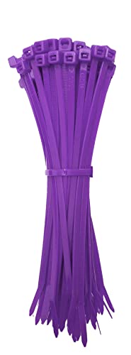 Kabelbinder Lila 100 Stück, 100 mm x 2,5 mm mit 8 kg Zugfestigkeit aus Nylon 66, permanent schließend WeltiesSmartTools von WeltiesSmartTools