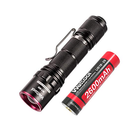 Weltool M7-RD LED Taschenlampe rot Licht, LED taktische Taschenlampe, mit Batterie, behält Nachtsichtfunktion, für Luftfahrt, Astronomie, Kartenbetrachtung, Überprüfung Wartung von Weltool