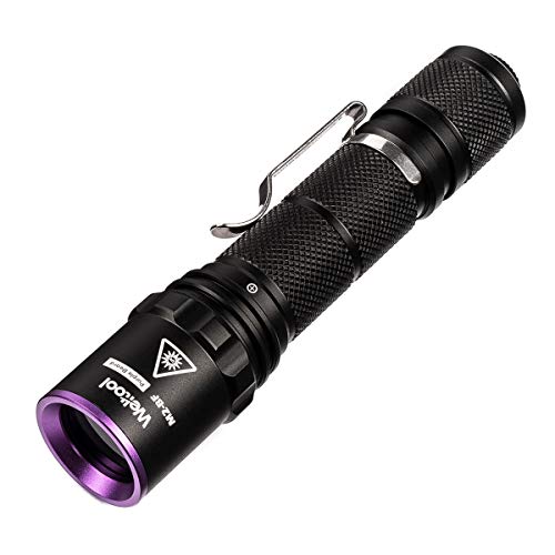 Weltool Professional UV Taschenlampe 365nm UV-A Schwarzlicht max. 2060mW Hochleistung für UV-Leimhärtung Wechselstrom-Lecksuchfelsen und Mineralglühen Haustier-Urin-Detektor zerstörungsfreie Prüfung von Weltool