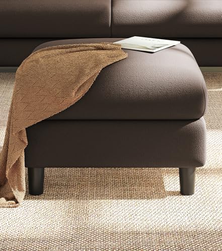 Welzona Hocker Mit Stauraum, Teddy Sitzhocker, Werkzeuglose Einrichtung Fusshocker, Ganz-Holz Polsterhocker, 68cm Couch Hocker Wohnzimmer, Ottomane, Fußhocker, Sitzbox, Sitztruhe, Fußbank, Braun von Welzona