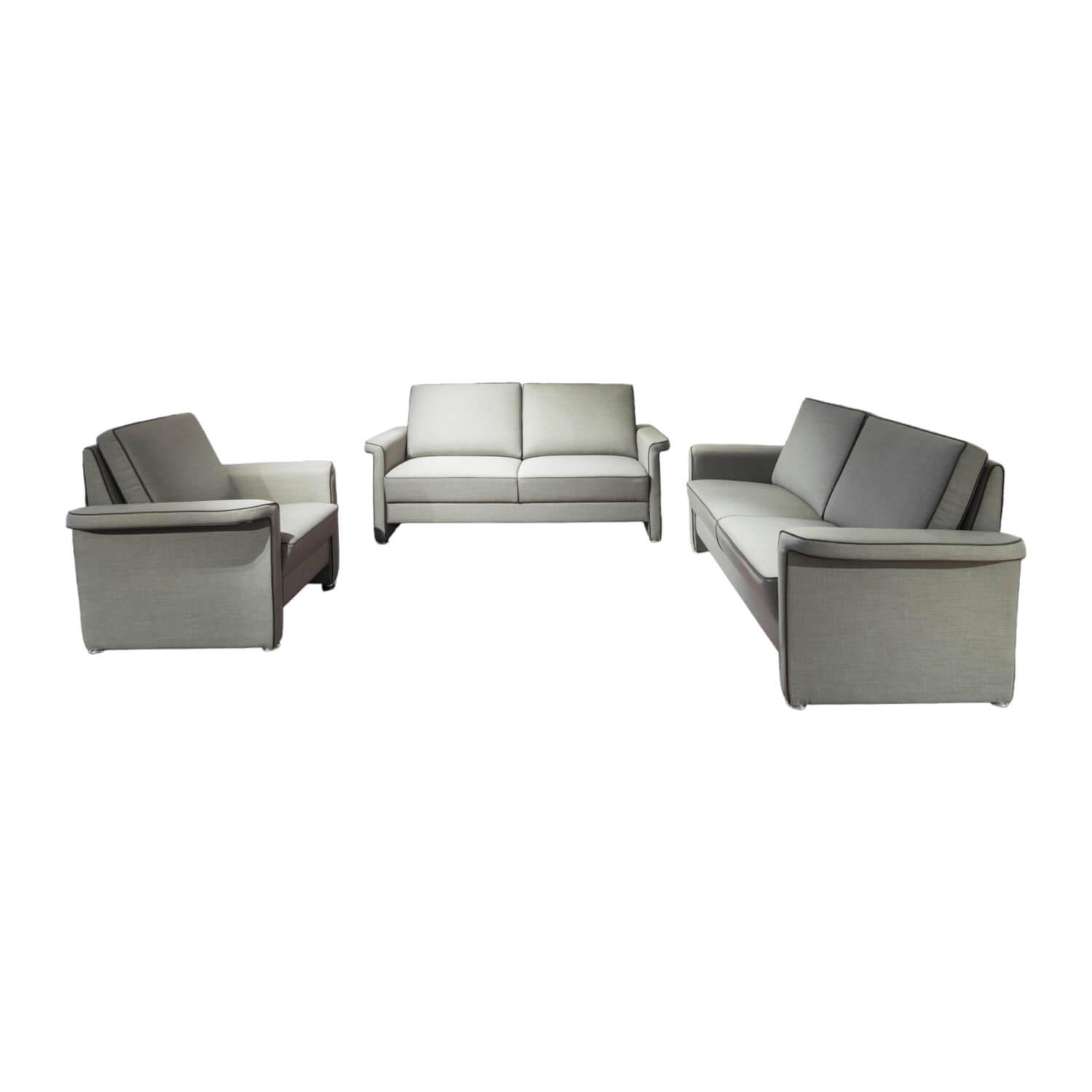 Garnitur York Stoff Z 903.199 Grau 2 Sofas 1 Sessel von Wemafa