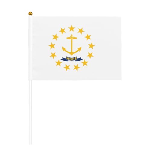 Rhode Island State Flag Print Handflagge, kompakt und leicht, geeignet für Paraden, Veranstaltungen und Fan-Unterstützung von WenDang