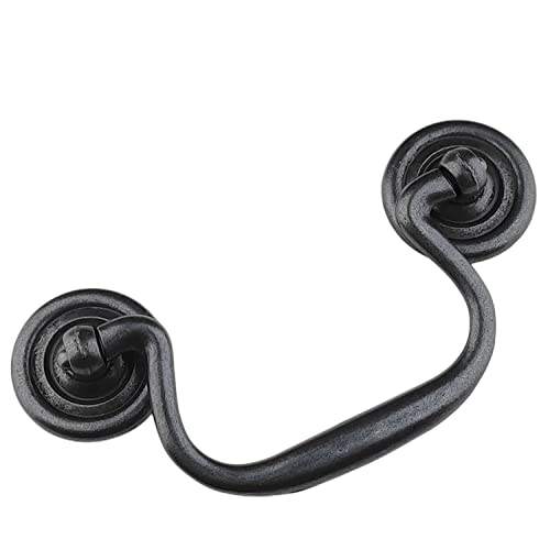 WenRan 89mm Loch Abstand Antike Schublade Zieht Schrank Griffe Schrank Griffe Schöne Konfiguration Auf Der Kommode Erhältlich In Messing Und Antikem Eisen Schwarz Zwei Farben (Antik Schwarz) von WenRan