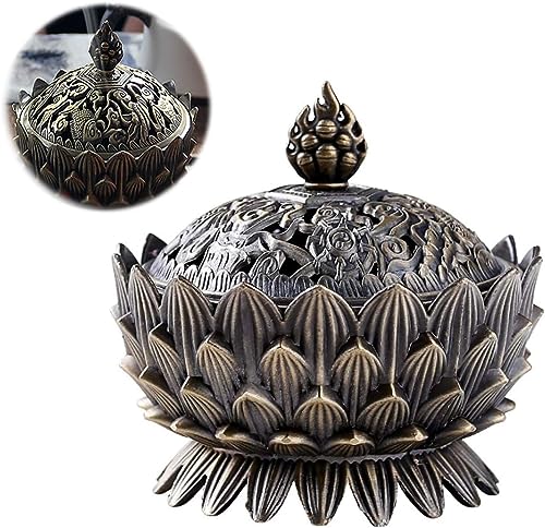 Lotus Shaped Incense Burner Alloy Räuchergefäss Räuchergefäß Weihrauch Handgemachte Räuchergefäß Buddha Lotus Weihrauchbrenner Aromatherapie Halter Weihrauchbrenner 9.8 * 9.7cm von WenTigDY
