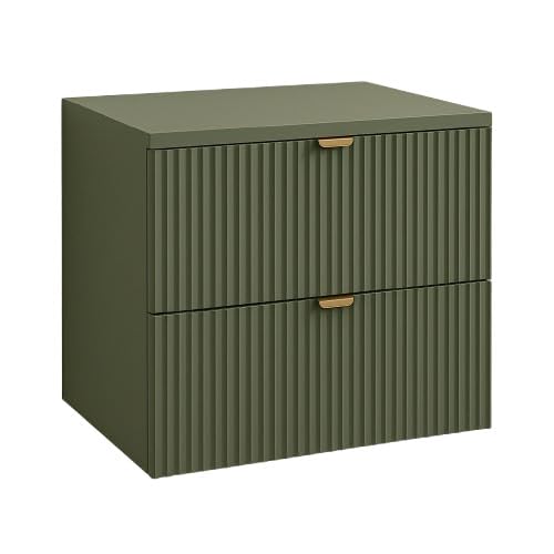Wena Mobel Waschbeckenunterschrank 60 cm Breit | Waschtischunterschrank mit Schubladen | Badezimmerschrank unter Waschbecken | Badezimmerunterschrank (Salbei) von Wena Meble