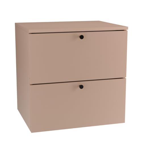 Wena Mobel Waschbeckenunterschrank Hängend 60 cm Breit | Waschtischunterschrank mit Schubladen | Badezimmerschrank unter Waschbecken | Hängeschränke fürs Bad (Dunkelrosa) von Wena Meble