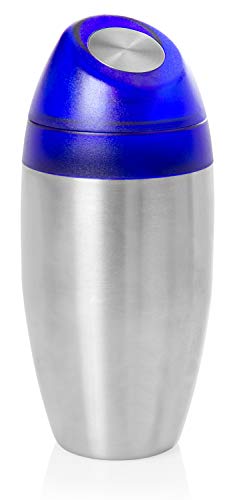 Wenco Cocktailshaker mit integriertem Barsieb und Deckel, Füllvolumen: 0,5 Liter, Rostfreier Edelstahl/Kunststoff, Silber/Blau, 516044 von wenco