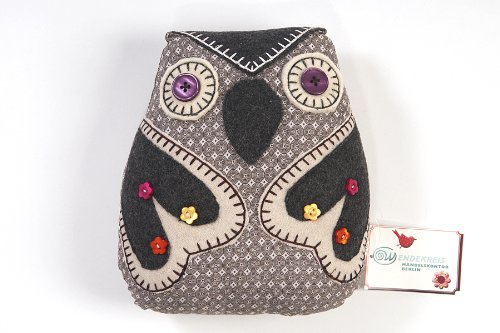 Wendekreis Berlin Kissen Dekokissen Deko Eule Hubert 20 x 18 x 7 cm von Wendekreis Berlin