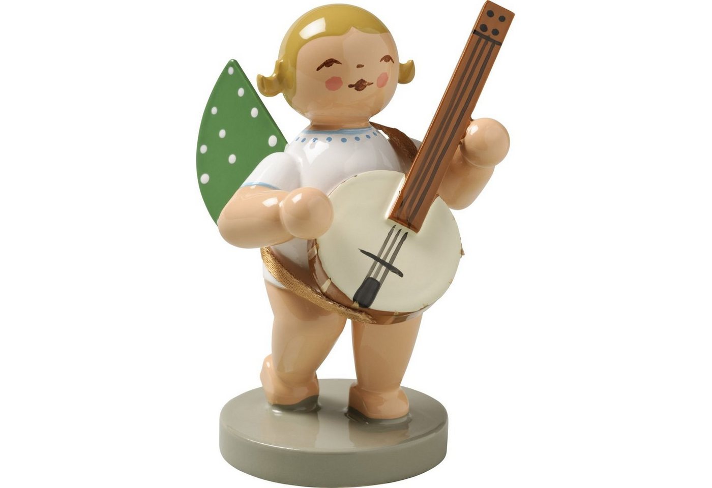 Wendt & Kühn Weihnachtsfigur Engel mit Banjo 650/59, Haarfarbe zufällig blond oder braunhaarig von Wendt & Kühn