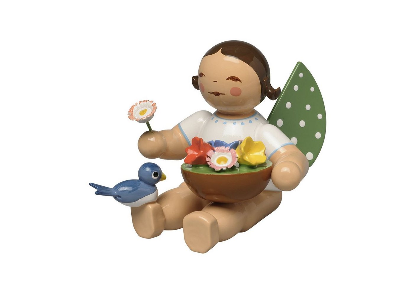 Wendt & Kühn Weihnachtsfigur Engel mit Blumenkorb und Vogel Sitzend 650/156a, Haarfarbe zufällig blond oder braunhaarig Wendt & Kühn Weihnachtsfigur Engel mit Blumenkorb und Vogel Sitzend 650/156a, Haarfarbe zufällig blond oder braunhaarig von Wendt & Kühn