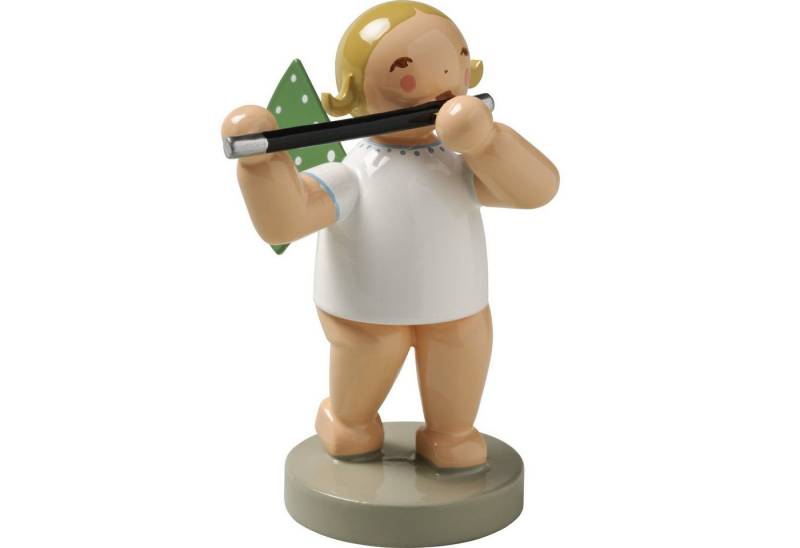Wendt & Kühn Weihnachtsfigur Engel mit Querflöte 650/18, Haarfarbe zufällig blond oder braunhaarig von Wendt & Kühn
