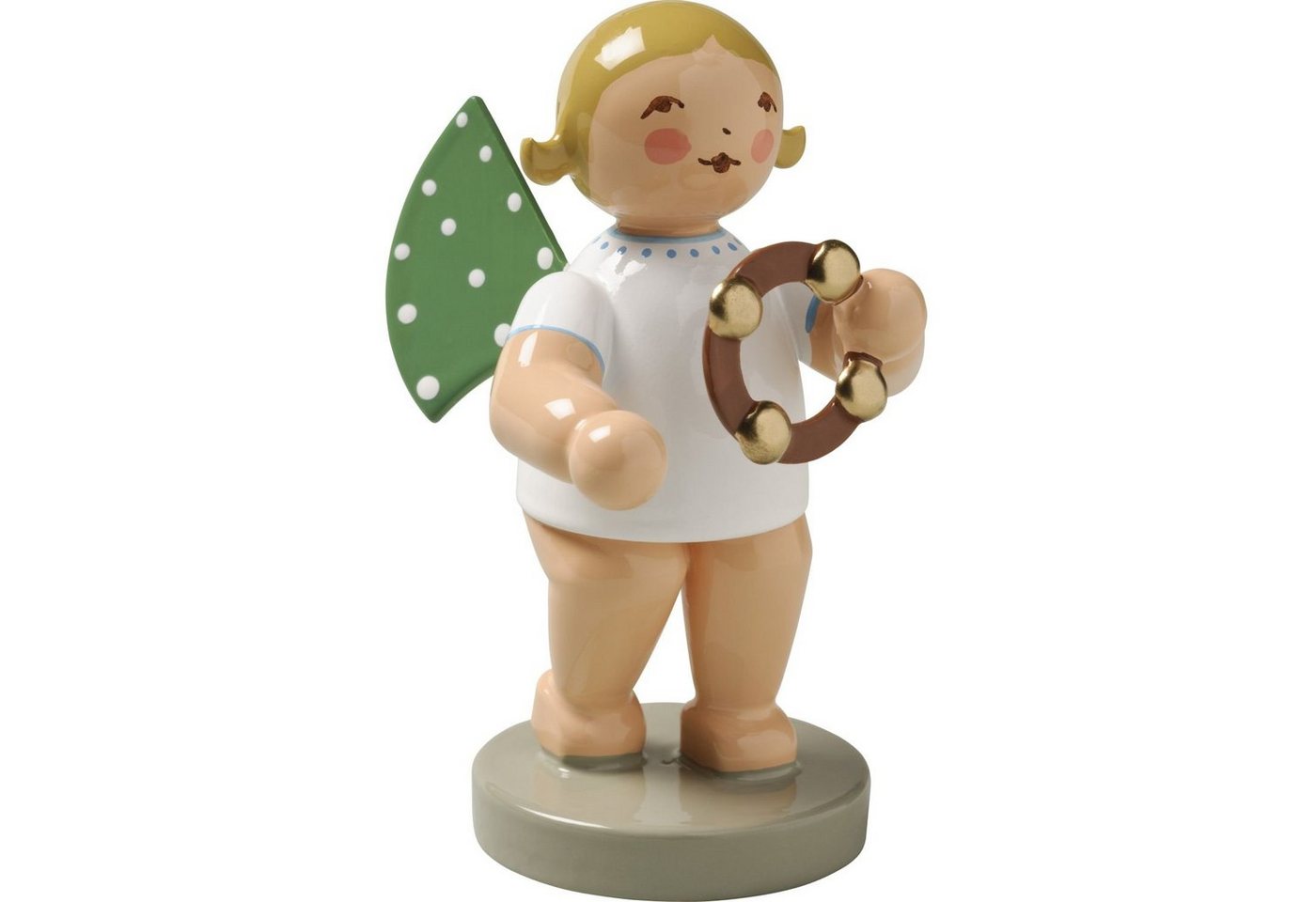 Wendt & Kühn Weihnachtsfigur Engel mit Schellenring 650/57, Haarfarbe zufällig blond oder braunhaarig von Wendt & Kühn