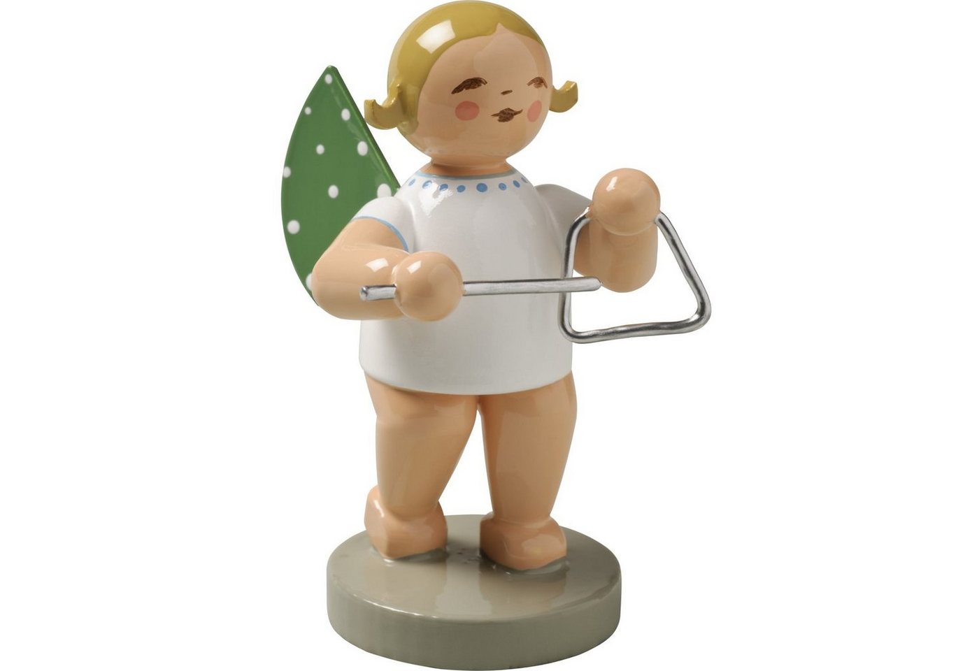 Wendt & Kühn Weihnachtsfigur Engel mit Triangel 650/16, Haarfarbe zufällig blond oder braunhaarig von Wendt & Kühn