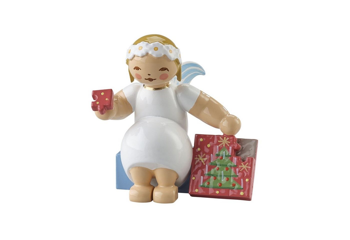 Wendt & Kühn Weihnachtsfigur Margeritenengel Sitzend mit Puzzle 634/70/42 von Wendt & Kühn