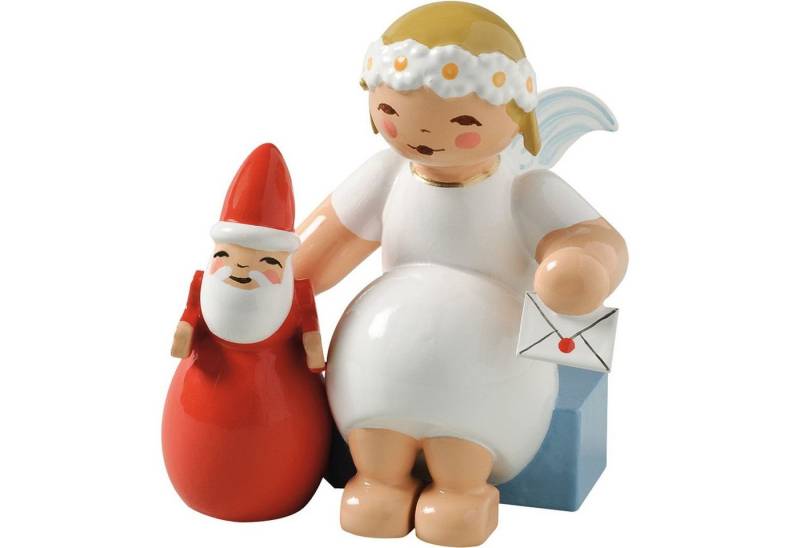Wendt & Kühn Weihnachtsfigur Margeritenengel Sitzend mit Weihnachtsmann 634/70/29 von Wendt & Kühn