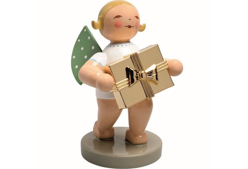 Wendt & Kühn Weihnachtsfigur No 7 Gratulant, Engel mit Geschenk 650/120, Haarfarbe zufällig blond oder braun von Wendt & Kühn