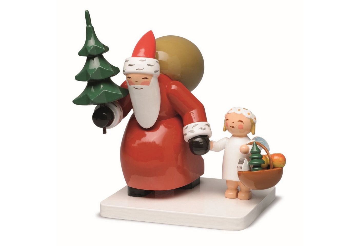 Wendt & Kühn Weihnachtsfigur Weihnachtsmann mit Baum und Engel 5301/7 von Wendt & Kühn