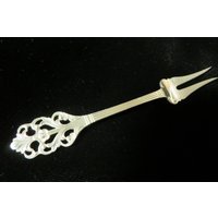 Sterling Silber Vorspeisen-Gabel, Sterling Silber Von Marthinsen Of Norwegen, Viking Rose // Gemarkt 288 Kleine Antike Gabel von WendyHuntersWindow