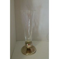 Check Sale Details Mcm Vintage Silver Plate Mount Bud Posy Vase Mit Gedrehtem Glas Um 1950 Japan von Wendyleez