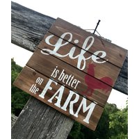 Benutzerdefinierte Personalisierte Handbemalte Rustikale Landleben Wandbehang von Wenfarmdesigns