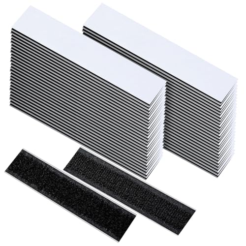 50 Stück Klettband Selbstklebend Extra Stark, Doppelseitig Klebende mit Klettverschluss 10 cm x 3.2 cm，Doppelseitig Klebend Harmlos für Wände, Türen, Tische, Bilder von Weniubit
