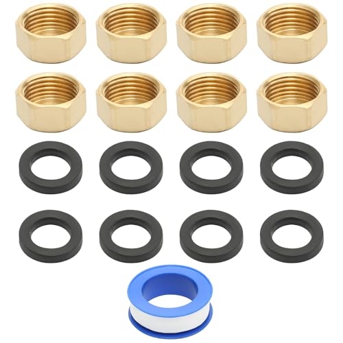 8 Stück Messing Kappe 1/2 Innengewinde, Blindstopfen Verschlusskappe 1/2 Zoll mit Gummidichtungen, Messing Kappe Sechskant, Schlauchkappen Gewindekappe für Garten Wasserleitung 8 Stück Messing Kappe 1/2 Innengewinde, Blindstopfen Verschlusskappe 1/2 Zoll mit Gummidichtungen, Messing Kappe Sechskant, Schlauchkappen Gewindekappe für Garten Wasserleitung von Weniubit
