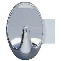 2er Set Wand Haken Garderoben Bad Küchen wc ohne Bohren Strip-it® Chrom - silber glänzend - Wenko von Wenko