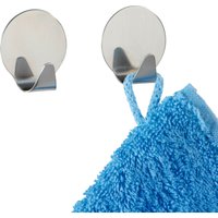 Wenko - 2er Set Wand Haken Handtuch Halter Edelstahl Selbstklebend ohne bohren - silber glänzend von Wenko