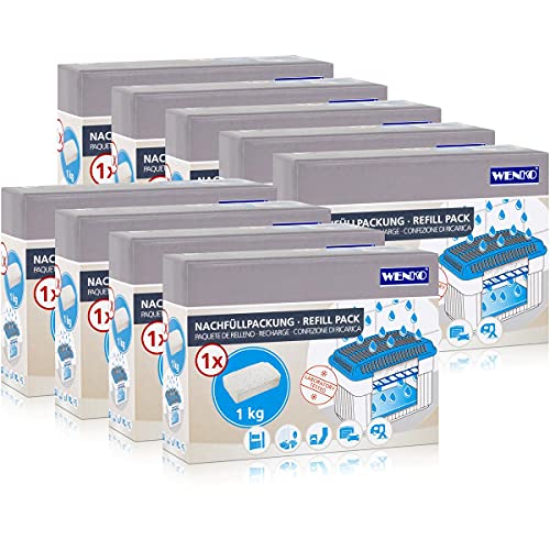 9x Wenko Nachfüllpackung Feuchtigkeitskiller Raum-Entfeuchter, 1kg Granulat von WENKO