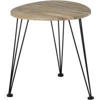 Beistelltisch Akazie lackiert, eckig, Couchtisch, Nachttisch, fsc® zertifiziert, Schwarz, Holz natur, Metall schwarz - schwarz - Wenko von Wenko