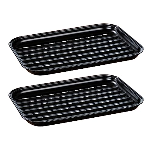 WENKO Grillschale Luca 2er Set, wiederverwendbar, mit Antihaft-Beschichtung für Fisch, Fleisch und Gemüse, hitzebeständig bis 220 °C, aus rostfreiem Edelstahl, 34,5 x 24,5 x 2,5 cm, Schwarz WENKO Grillschale Luca 2er Set, wiederverwendbar, mit Antihaft-Beschichtung für Fisch, Fleisch und Gemüse, hitzebeständig bis 220 °C, aus rostfreiem Edelstahl, 34,5 x 24,5 x 2,5 cm, Schwarz von WENKO
