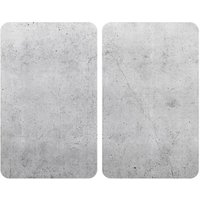 Wenko - Herdabdeckplatten Beton-Optik, 2er-Set, Glas von Wenko