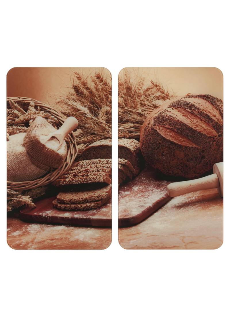 Herdabdeckplatten aus Glas, 2er-Set, Motiv Brot, Brot Herdabdeckplatten aus Glas, 2er-Set, Motiv Brot, Brot von Wenko