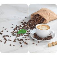 Herdabdeckplatten mit Café Aromatica-Motiv, 2er-Set von Wenko