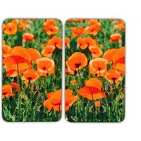 Herdabdeckplatten mit Mohnfeld-Motiv, 2er-Set von Wenko