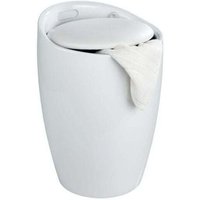 Hocker Candy weiss Wäschesammler Badhocker mit Wäschesack - Wenko von Wenko