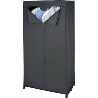 Kleiderschrank Deep Black, Schwarz, Polyethylen-Vinylacetat schwarz, Stahl - schwarz - Wenko von Wenko