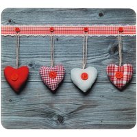 Maximex Multi-Platte Herzen, Schneidbrett, Mehrfarbig, Gehärtetes Glas mehrfarbig, Silikon transparent - mehrfarbig von Wenko