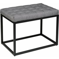 Wenko - Bank mit Polster Amandola, 59 x 45,5 x 39 cm, belastbar bis zu 120 kg, Grau, lackiertes Metall schwarz, Polyester grau - grau von Wenko