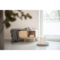 Sitzbank mit Staufach Edda, Schuhbank mit Sitzpolster, mdf, Braun, mdf beige, Polyester grau - braun - Wenko von Wenko