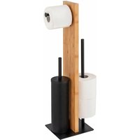 Stand WC-Garnitur Lesina Bambus, WC-Bürste mit Silikon-Bürstenkopf, Braun, Bambus natur, Stahl schwarz - braun - Wenko Stand WC-Garnitur Lesina Bambus, WC-Bürste mit Silikon-Bürstenkopf, Braun, Bambus natur, Stahl schwarz - braun - Wenko von Wenko