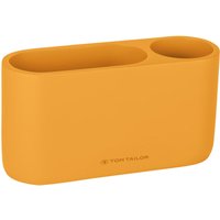 TOM TAILOR Badezimmer Organizer, Zahnbürstenhalter Orange Zahnputzbecher, Ordnungssystem, Spülbecken, Schminktisch Organizer Box, Zahnbürsten Halter, von Wenko