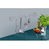 Vacuum-Loc® Hakenleiste Style mit 7 Haken, 60 cm, Befestigen ohne bohren, Silber glänzend, verchromtes Metall silber glänzend - silber glänzend von Wenko